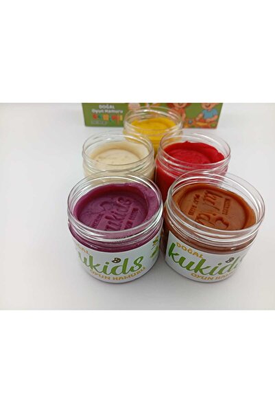 kukids play dough عجينة لعب طبيعية 100% (عضوية) بـ 5 ألوان (5 × 130 جرام)