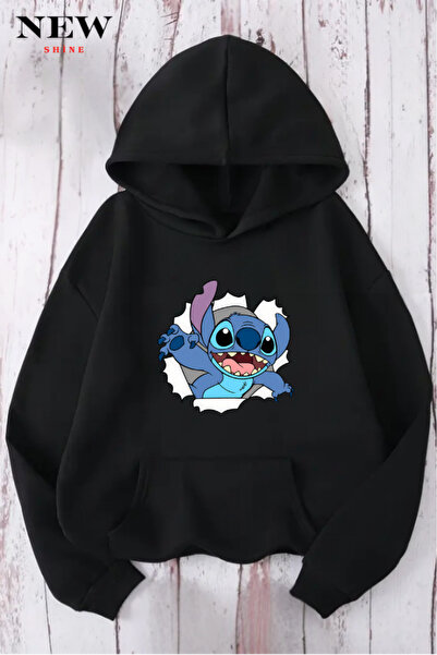 New Shine سويت شيرت مطبوع عليه ستيتش