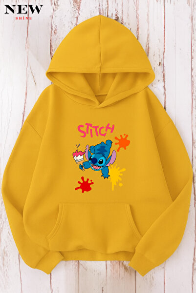 New Shine سويت شيرت مطبوع عليه ستيتش