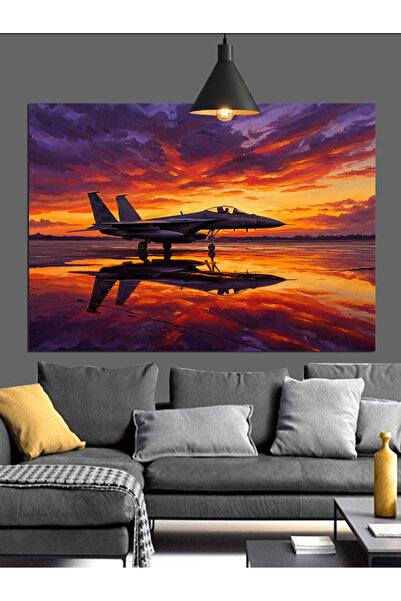 Artmeg Jet Uçak Hava Kuvvetleri Dekoratif Kanvas - Mdf Ahşap Tablo