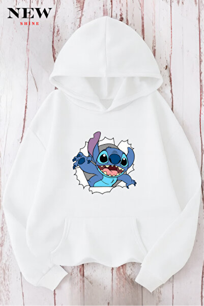 New Shine سويت شيرت مطبوع عليه ستيتش