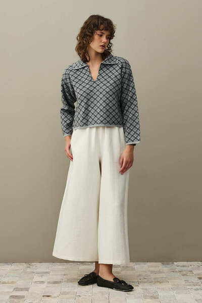 Fahhar Yakalı Ekose Kazak Antrasit