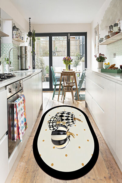 EVİMSEN Dijital Baskılı Yıkanabilir ve Kaymaz Tabanlı Balkabağı Desenli Moder...