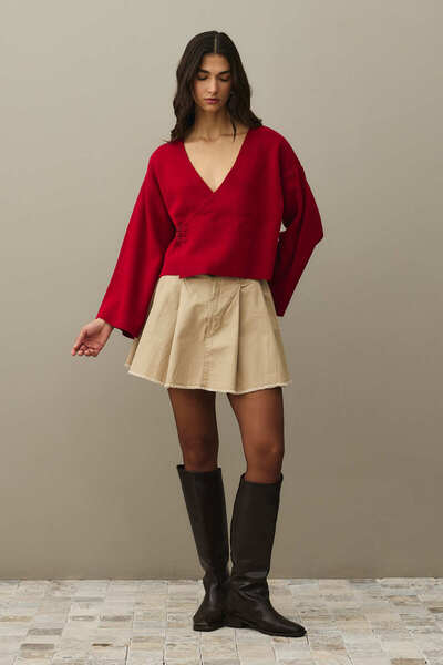 Fahhar Kimono Cardigan Red