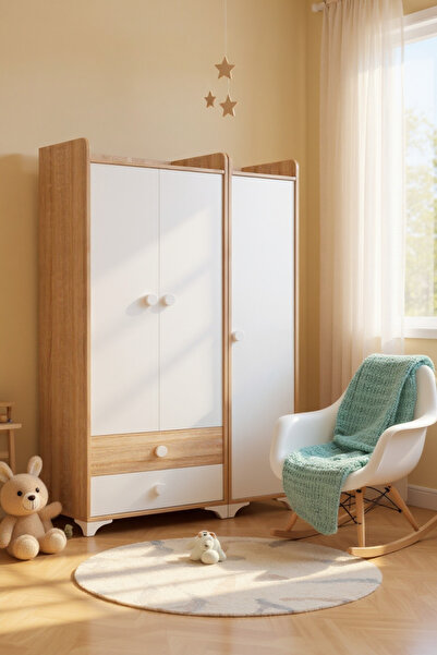 Aktehome 3 KAPAKLI ÇEKMECELİ DOLAP 049 SONOMO BEYAZ