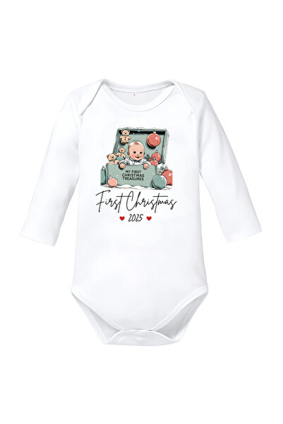 OEM Body bebelusi alb Primul Craciun 2025 marimea 80