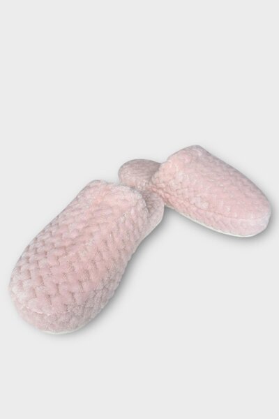 Liger Γυναικείες παντόφλες με μοτίβο ζιγκ-ζαγκ με γούνα μέσα, αντιολισθητική σόλα PUDRA