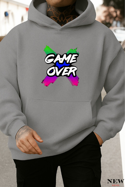 New Shine سويت شيرت بطبعة Game Over