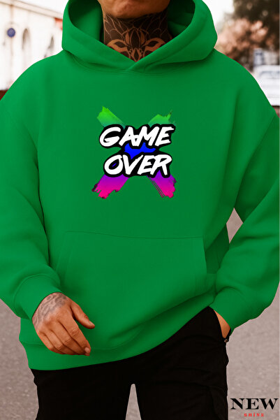 New Shine Суитшърт с надпис „Game Over“