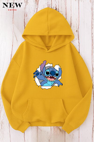 New Shine سويت شيرت مطبوع عليه ستيتش