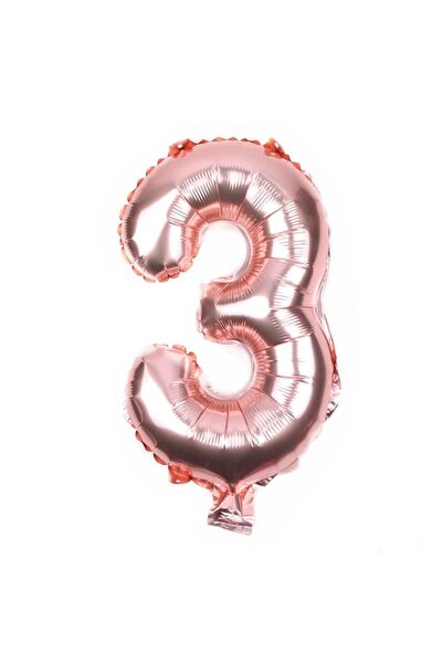 Baloane Vesele Balloon Cifra 3 Rose Gold 100 cm CFR1-3