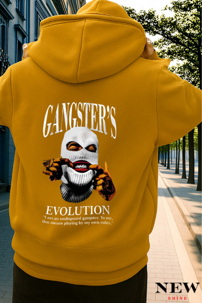 New Shine Суитшърт с принт „Гангстери“