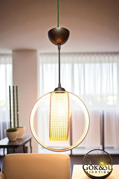Göksu Lighting Rattan Ravana Model Moder Avize Hol Antre Mutfak Balkon