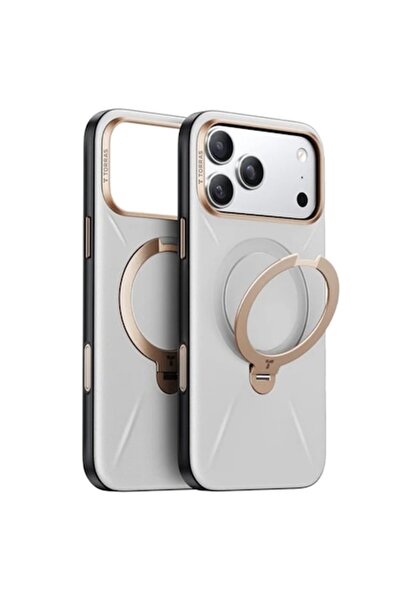 Stef's Cat Husă pentru iPhone 17 Pro, QPRO Leather Series R56, piele, gri