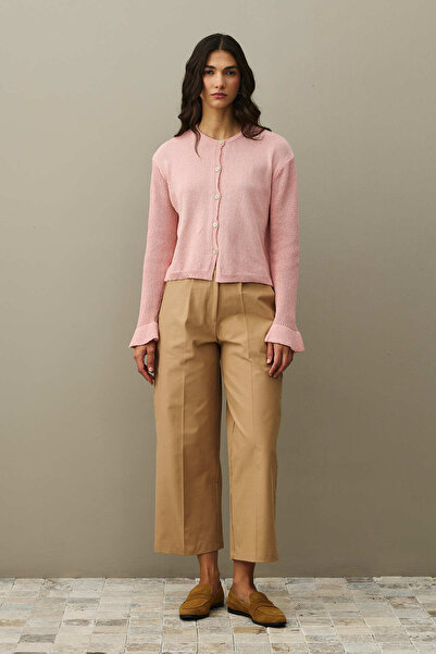 Fahhar Cotton Cardigan Pink