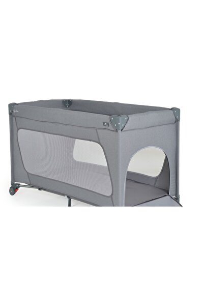 Cangaroo Pătuț și țarc pliabil pentru bebeluși, gri cu o singură atingere, saltea inclusă, pliere rapidă și ușoară, dimensiunea S