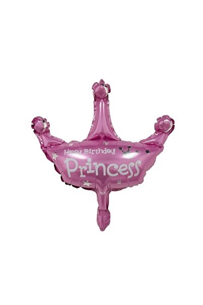 Danex Metalized Foil Balloon - Princess Crown (Pink), 42x38 cm