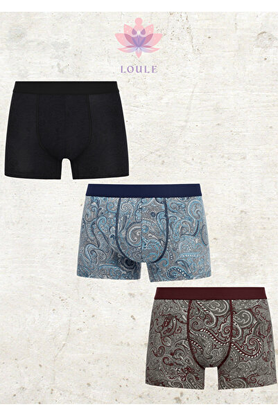 Loule Îmbrăcăminte pentru bărbați 3 bucăți din bumbac și modal cu model șal B...