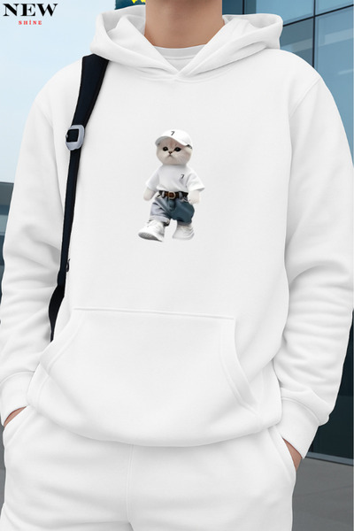 New Shine سترة مطبوعة على شكل قطة