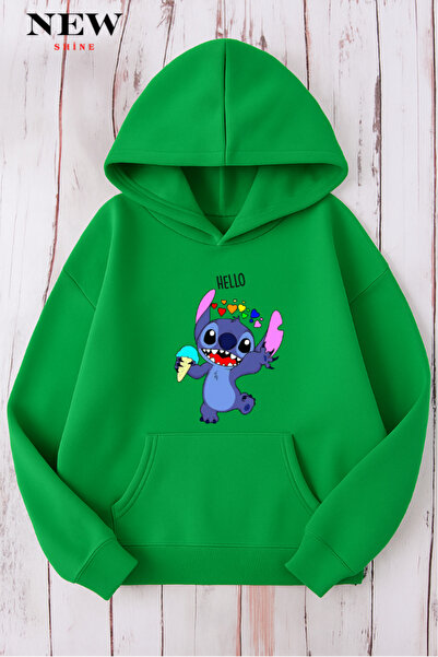 New Shine سويت شيرت مطبوع عليه ستيتش