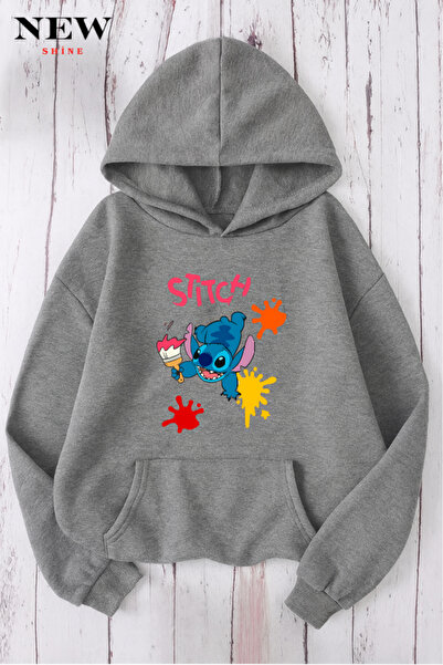 New Shine سويت شيرت مطبوع عليه ستيتش