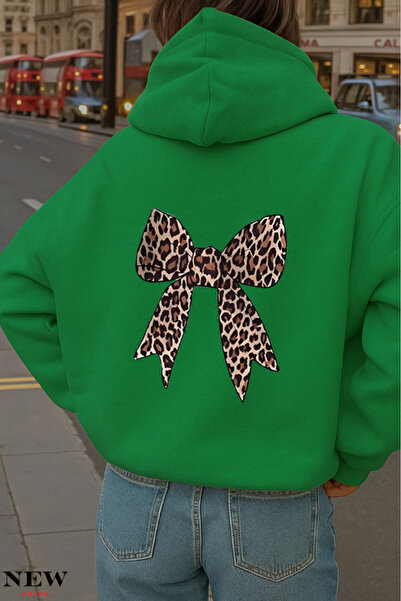 New Shine Суитшърт с леопардов принт