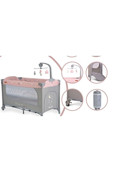 Cangaroo Pătuț pliabil cu două niveluri Once upon a time 2 roz