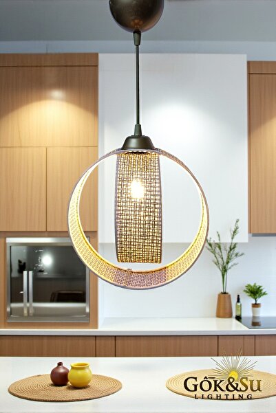 Göksu Lighting Rattan Ravana Model Moder Avize Hol Antre Mutfak Balkon