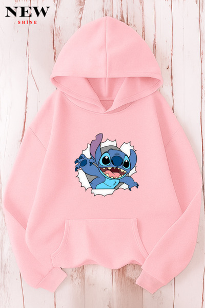 New Shine سويت شيرت مطبوع عليه ستيتش