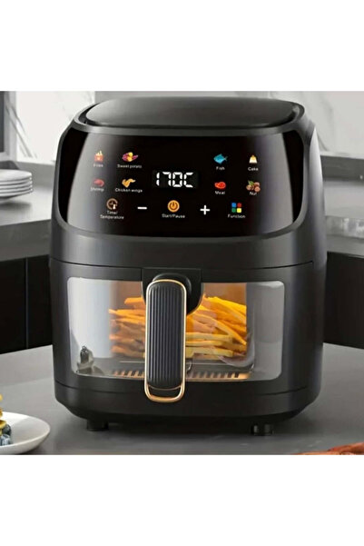 Silver Love Air fryer SILVER LOVE, 8 L, 2400 W, afișaj digital, coș transparent