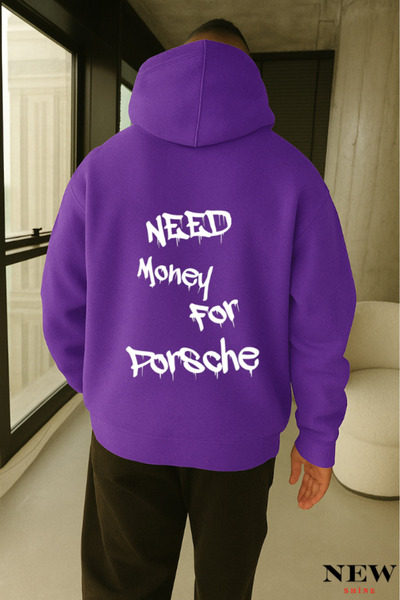 New Shine سترة رياضية مطبوعة عليها 'Need Money'