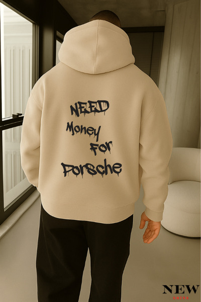 New Shine سترة رياضية مطبوعة عليها 'Need Money'