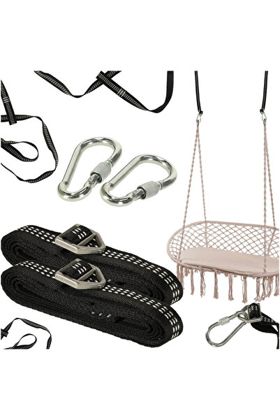 SERSIMO Hammock and swing attachment set with 2 durable 2 m straps and 2 cara...