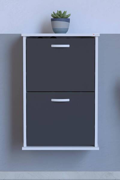 Modilayn Umay Ayakkabılık 52cm Duvara Monte (Antrasit)