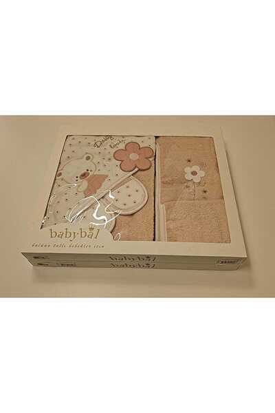 Balgüneş Tekstil Bornoz Seti 4 lü Kız Bebek