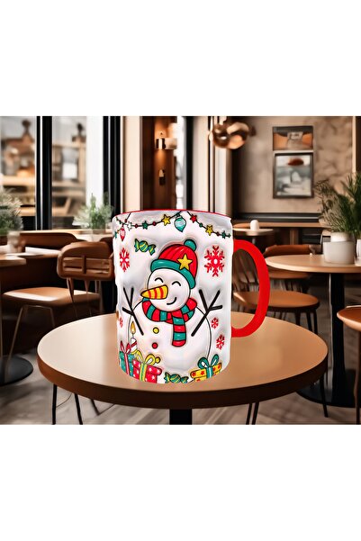 Mugs and love Kardan adam yılbaşı christmas baskı hediyelik kaliteli porselen...