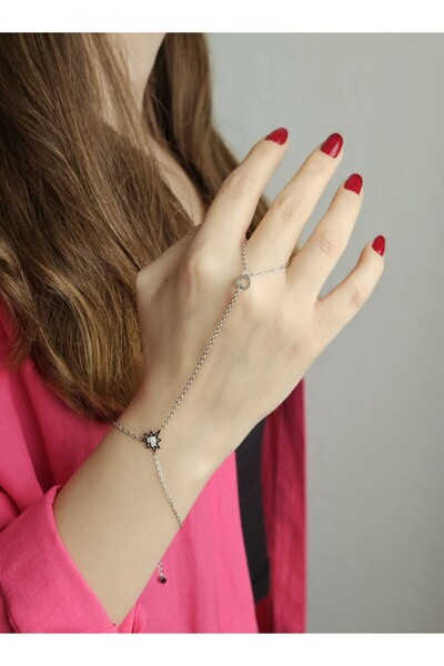 MinAccessory Silver Star Framed Zircon Minimal Heart Design Steel Shahmeran