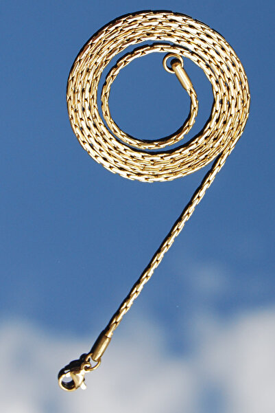 Rua Jewelry قلادة ريكتا إيطالية من الفولاذ 2 مم لون ذهبي |   مقاوم للبهتان، ل...