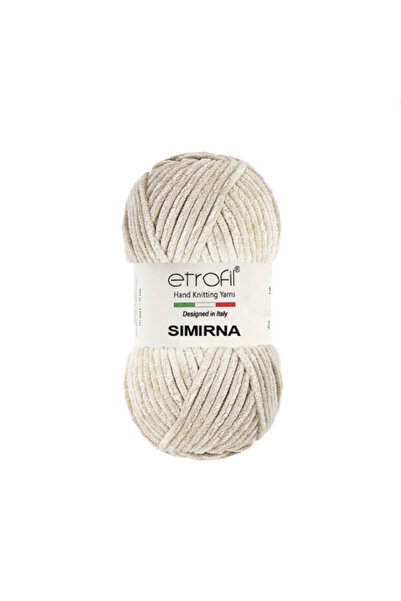 Etrofil Ață de tricotat manual Simirna 100 gr 100 mt Ață moale cu aspect de pluș strălucitor cu sclipici 70703