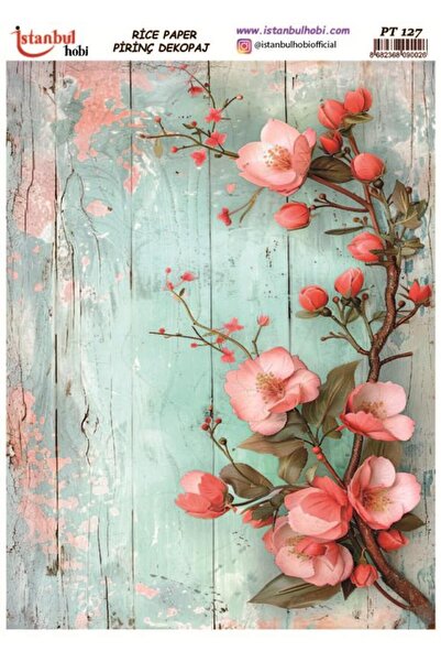 İstanbul Hobi ورق ديكور نحاسي 30×42 سم PT-127 زهور