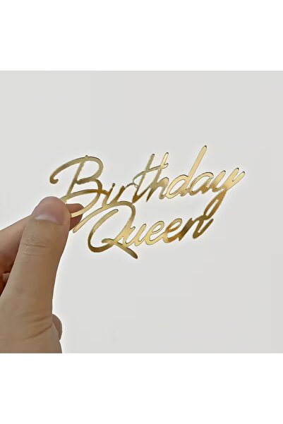 WOMEN 'S HEART BİRTHDAY QUEEN GÜMÜŞ RENK PASTA ÖNÜ YAZISI