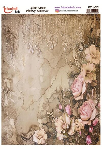 İstanbul Hobi ورق ديكور نحاسي 30×42 سم PT-066 ورود