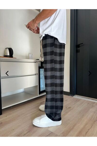 RE7EDİ Γκρι μαύρο Harajuku Πιτζάμες Unisex με τετράγωνο σχέδιο Φούτερ