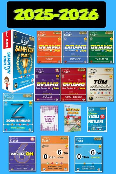 Tonguç Yayınları 6. Sınıf Şampiyon Paketi Full Paket + 1. Dönem Yazılı Notları