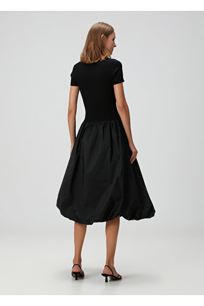 Maje Rubble Siyah Midi Elbise