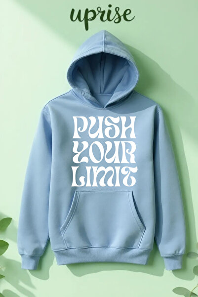 Vordevia Hanorac Push Your Limit cu imprimeu din bumbac cu 3 fire O supradimensionat