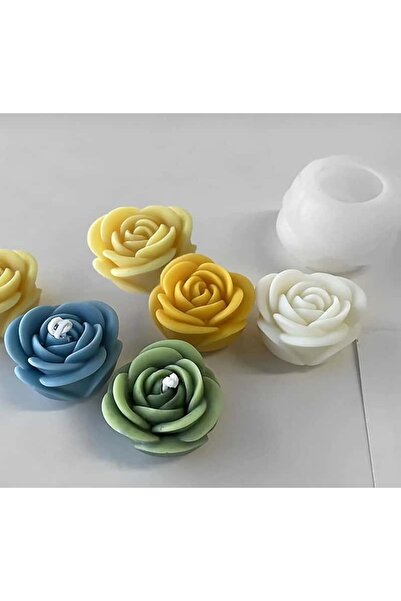 Genel Markalar Gül Şekilli Mum Sabun kokulutaş beton seramik silikon kalıbı (...