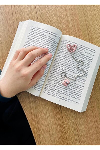 El Emeği Sevimli Örgü Ayıcık Zincirli Kitap Ayracı