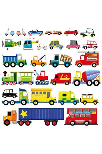 Generic Decowall DW-1205 27 Transports Kids Wall Stickers Wall Decals Peel an...