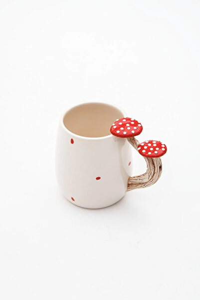 seda seramik Special Design Ceramic Mug Cup with Handmade Mushroom Handle 400 ml